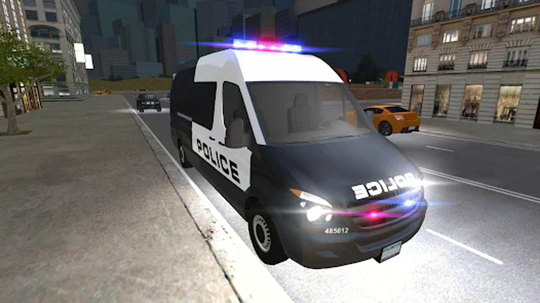 American Police Van Driving Image