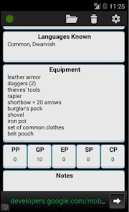 Fifth Edition Character Sheet screenshot