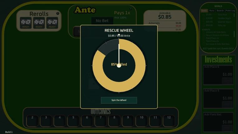 Incrementable Craps screenshot