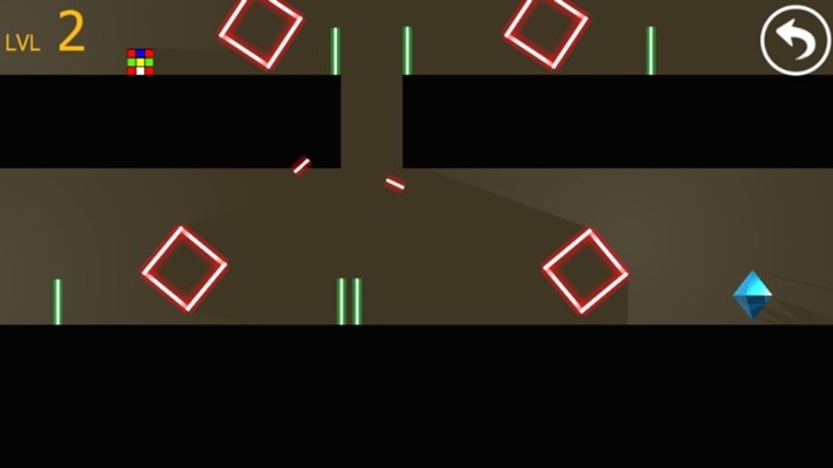 Cube magic runner escape laser room in dark screenshot