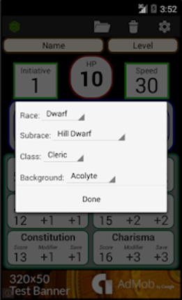 Fifth Edition Character Sheet screenshot