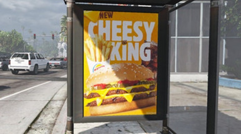 Bus Stop Ads (Fast Food) for GTA V (PC Only) screenshot