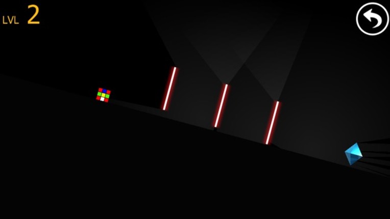 Cube magic runner escape laser room in dark screenshot