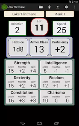 Fifth Edition Character Sheet screenshot