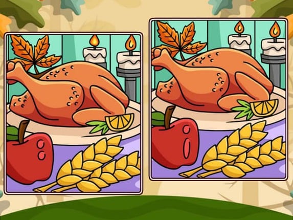 Thanksgiving Spot The Differences Game Cover