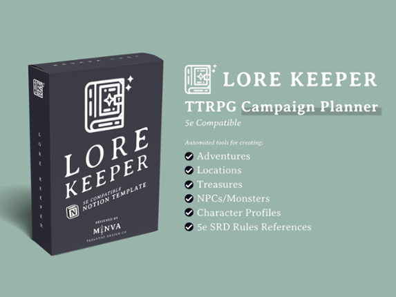 Lore Keeper 5e Notion Template Game Cover