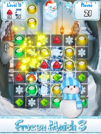 Snowman Games and Christmas Puzzles - Match snow and frozen jewel for this holiday countdown Image