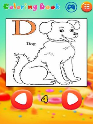 Alphabet Learning Coloring Game For Preschool Image