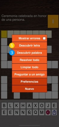 Crosword in Spanish screenshot
