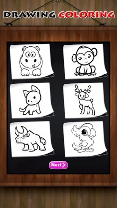 Drawing Animal on Sketch line and Coloring for Kid screenshot