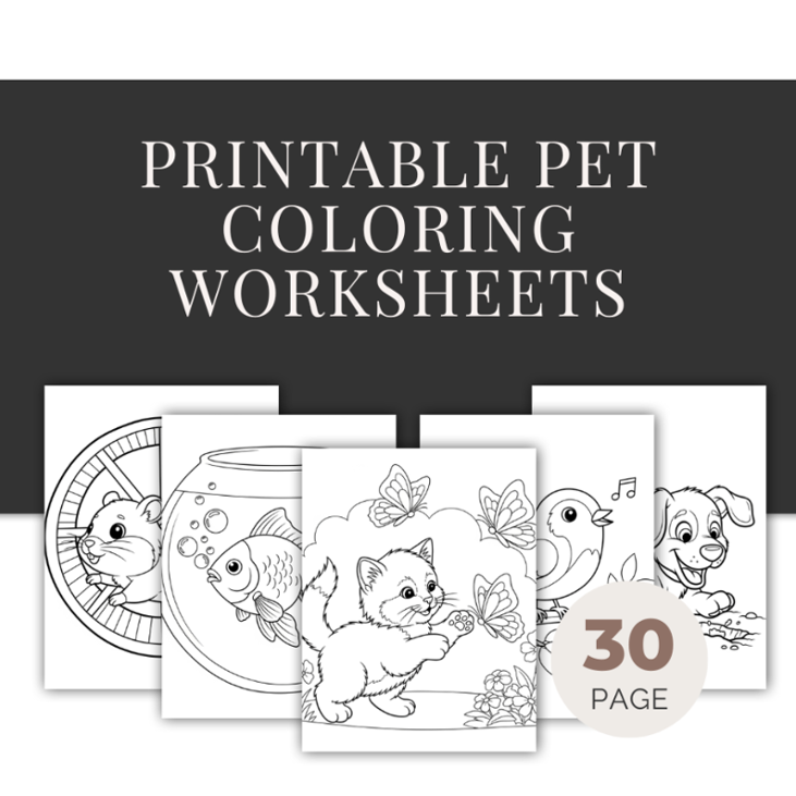 Games like Printable Pet Coloring Worksheets for Toddlers | Ages 2–5 | Fun Learning PDF for Preschoolers