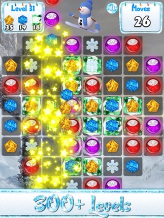 Snowman Games and Christmas Puzzles - Match snow and frozen jewel for this holiday countdown Image