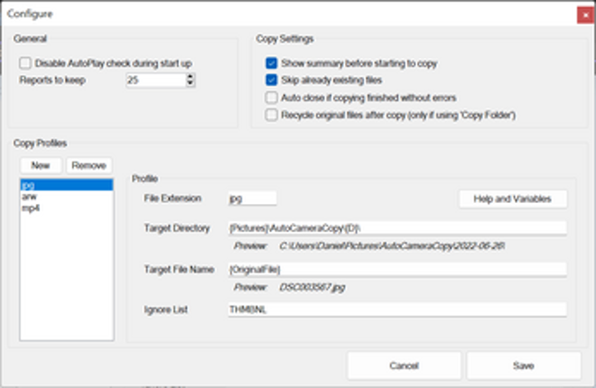 Auto Camera Copy screenshot