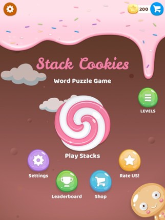 Stack Cookies Word Puzzle Game screenshot
