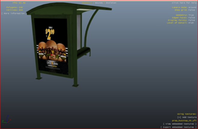 Bus Stop Ads (Fast Food) for GTA V (PC Only) screenshot