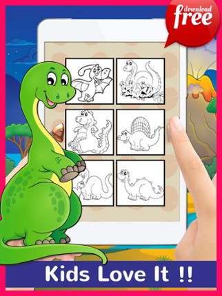 DinoArt Dinosaurs Coloring Book For Kids &amp; Toddler Image