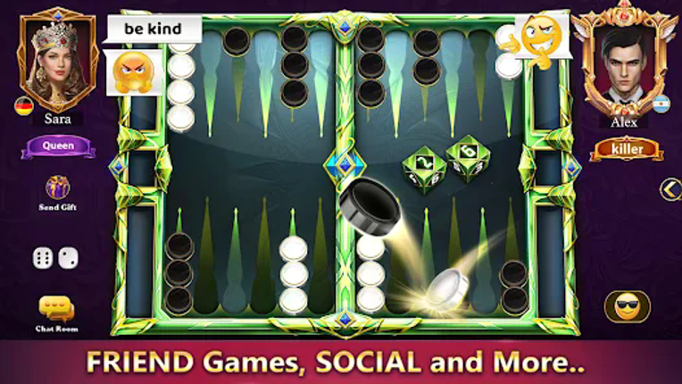 Cafe Backgammon: Board Game Image