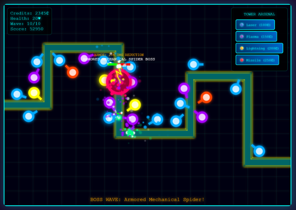 ️⚡ NEON TOWER DEFENSE - CYBER WARFARE EDITION! ⚡️ Image