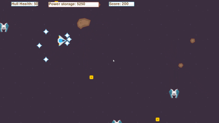 space ship shoots asteroid Image