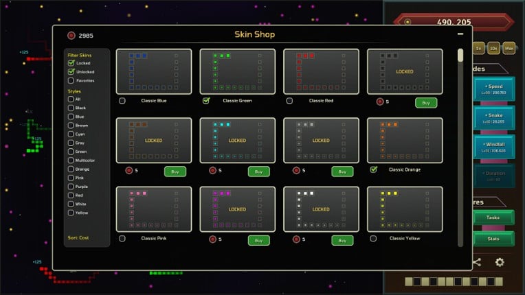 Auto Snakes in Outer Space screenshot