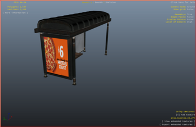 Bus Stop Ads (Fast Food) for GTA V (PC Only) screenshot