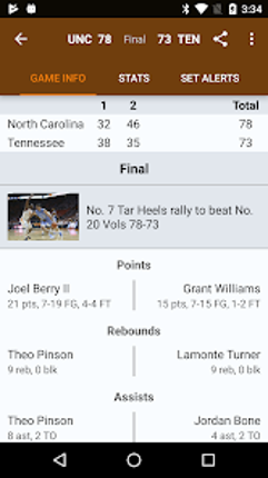 Sports Alerts- NCAA Basketball screenshot
