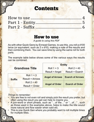 Quick Generator Grandiose Titles Image