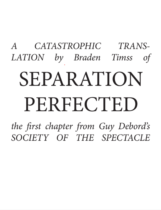 Games like SEPARATION PERFECTED: A Catastrophic Translation