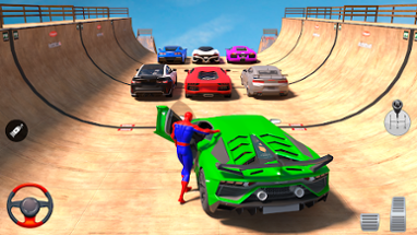 Superhero Car: Mega Ramp Games Image