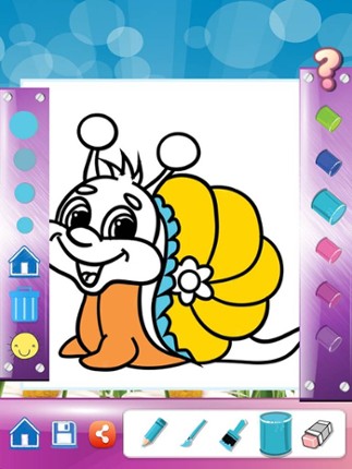 Snail Drawing Coloring Book - Cute Caricature Art Ideas pages for kids screenshot