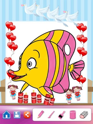 Ocean Drawing Coloring Book - Cute Caricature Art Ideas pages for kids screenshot