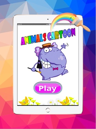 Animals Cartoon art pad : Learn to paint and draw animals coloring pages printable for kids free Image