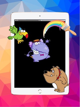 Animals Cartoon art pad : Learn to paint and draw animals coloring pages printable for kids free screenshot