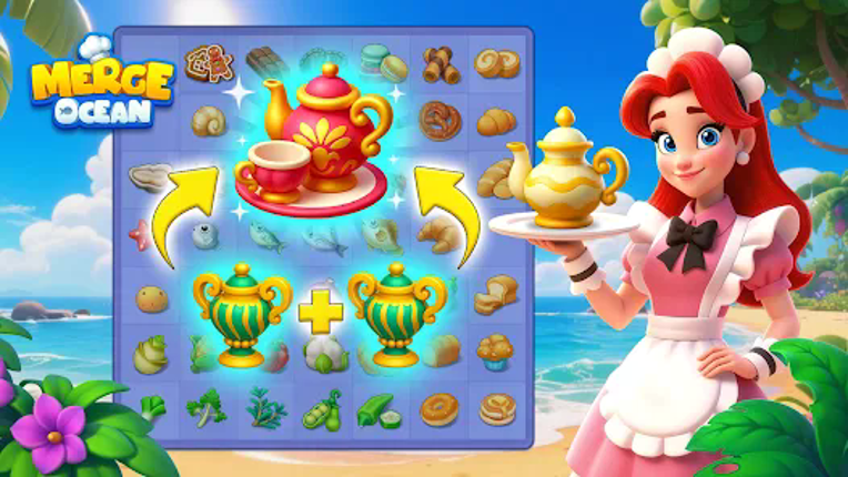 Merge Ocean: Cooking & Design screenshot