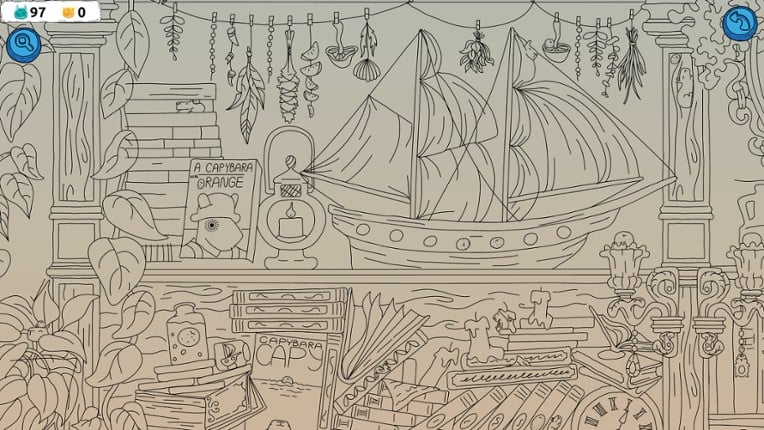 Hidden Capybaras with Orange in the Whimsical Library screenshot