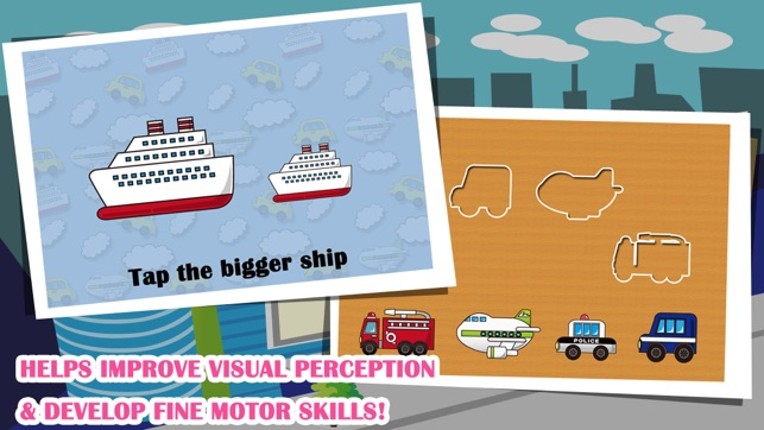 Vehicles Toddler Preschool FREE - All in 1 Educational Puzzle Games for Kids screenshot