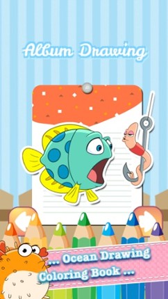 Ocean Drawing Coloring Book - Cute Caricature Art Ideas pages for kids screenshot