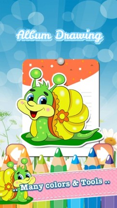 Snail Drawing Coloring Book - Cute Caricature Art Ideas pages for kids screenshot