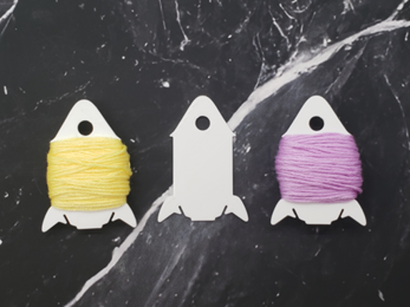 Spaceship - Decorative Cross Stitch Notion, Bobbin, STL Digital Download Image