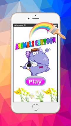 Animals Cartoon art pad : Learn to paint and draw animals coloring pages printable for kids free Image
