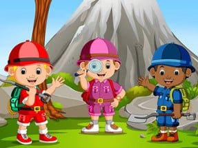 Kids Camping Hidden Stars Image