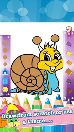 Snail Drawing Coloring Book - Cute Caricature Art Ideas pages for kids Image