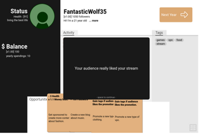 An Influencer's Journey screenshot