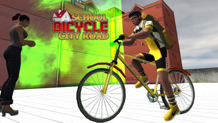 Boy School Bicycle City Race : Ride bike to School Image