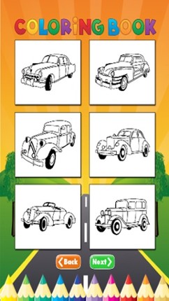 Car Cassic Coloring Book - Activities for Kid screenshot