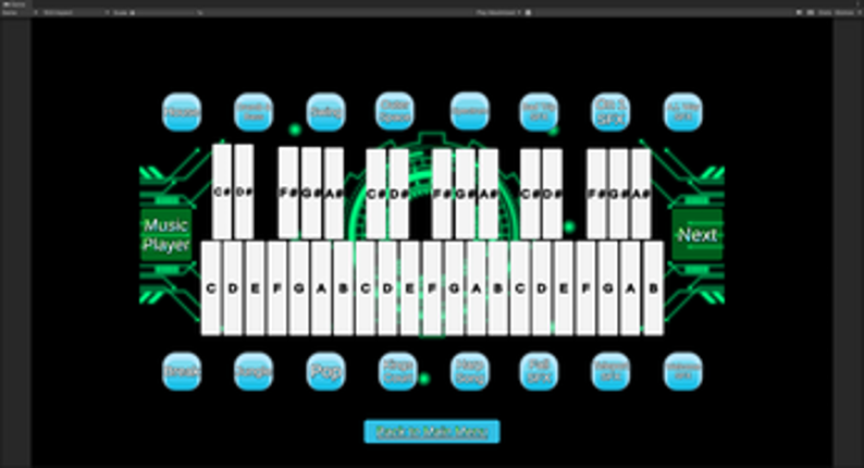 Start Menu,  Piano,  Music Player, Cannon (UI Practice) screenshot