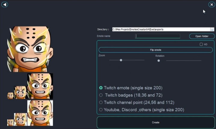 Emotes Creator Tool screenshot