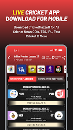 Cricket Mazza 11 Live Line Image