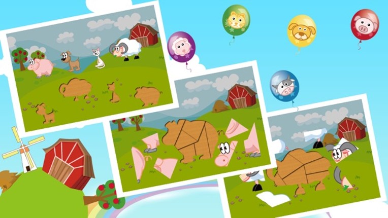 Farm Animal Puzzles - Educational Preschool Learning Games for Kids &amp; Toddlers Free screenshot