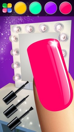 Manicure in Stylish Salon – Acrylic Nail Polish with Fancy Glow and Neon Design for Glamorous Girls screenshot